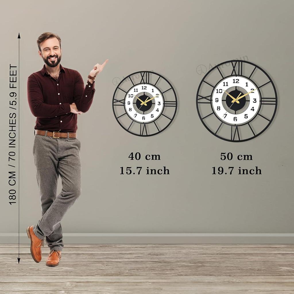 Antique Silent Wall Watch for Bedroom, Drawing Room, Office, Kitchen, House and Hall | Fancy Stylish Latest Large Wallclocks for Home Décor