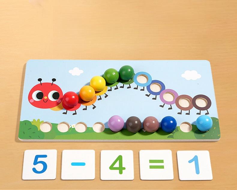 Caterpillar Operation Clip Bead Toy Color Concentration Training Parent-child Interaction Desktop Children's Puzzle Early Educat