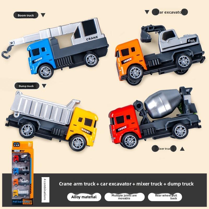 Kids Bulldozer Forklift Crane Construction Vehicle Model With Inertial Drive For Play And Collection