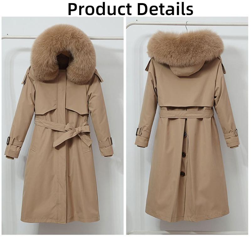 Women Winter Jacket Hooded X-Long Thick Faux Fur Padded Parkas Woman Distachable Plus Size Coat