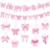 Butterfly Bow Party Banner & Spiral Swirl Hanging Decorations