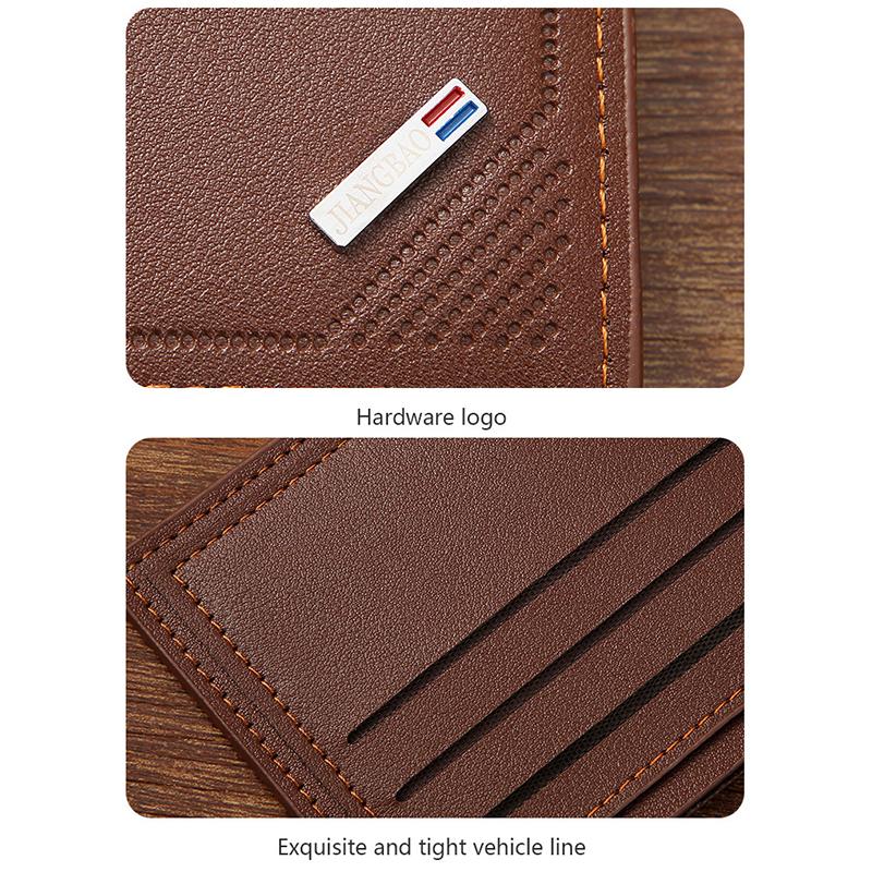 Vintage Men Leather Wallet Short Slim Male Purses Money Credit Card Holders Men Wallet Money Bag