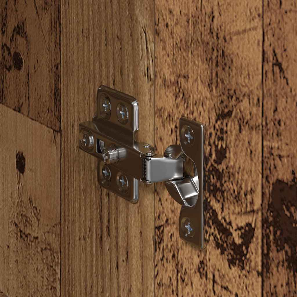 Wall Mounted Cabinet 2 pcs Reclaimed Wood Look 69.5 x 34 x 90 cm