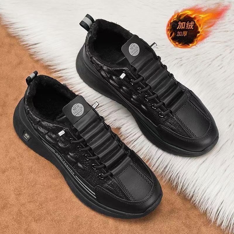Single Cotton Casual Shoes Winter Velvet Thickened Warm Cotton Shoes Leather Sports Shoes Shoes Shoes