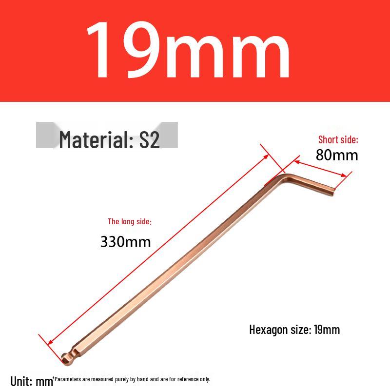 S2 Extended Ball End Hex Key Set, L-Shaped, 6-Sided, Sizes 2-12mm