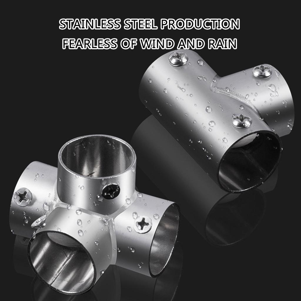 Set of 10 Stainless Steel Pipe Clamps Handrail T Joint Accessories Heavy Duty Stainless Steel T Fittings for Tubing