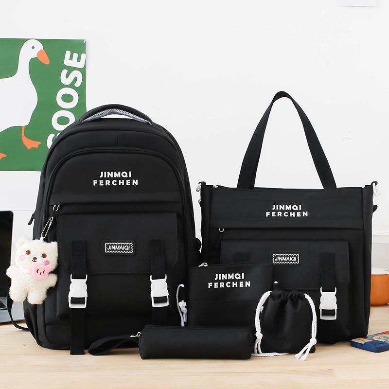 School Bag Primary School Students Children's School Backpack Junior High School Students Middle School Students Five Piece Backpack