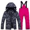 Jungen Mädchen Camouflage Ski Set Winddicht Warm Wasserdicht Outdoor Verdickt Single Board Ski Jacke Hosen