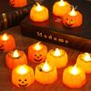 12Pcs Halloween Pumpkin Lights Glow In The Dark Electronic Candle Decorative Props for Party Haunted House Festival Scene Setup Scary Ghost Lanterns