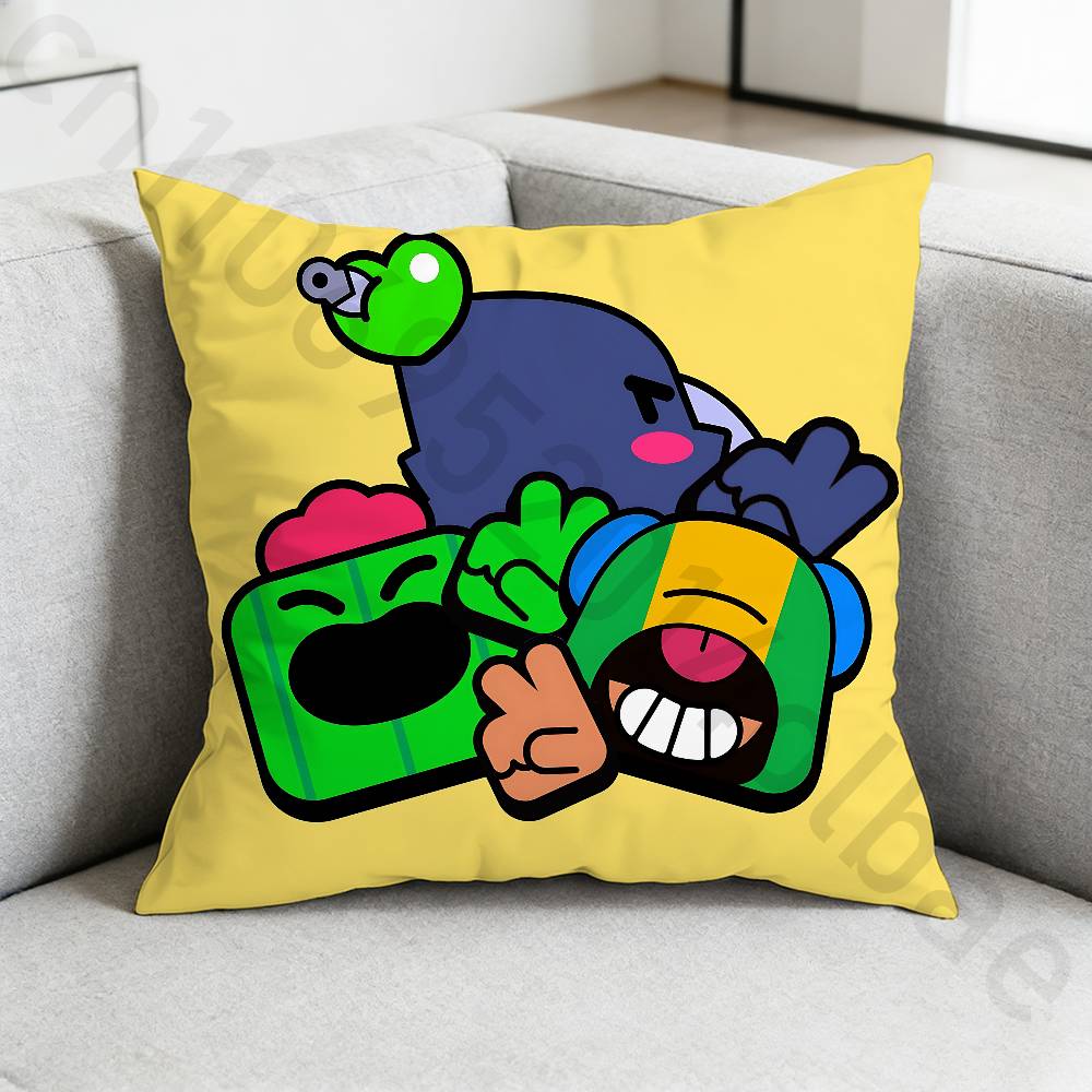 SStars LLeon Game Pillow Case Antidustmite Pillowcase Invisible zipper silky short plush Sofa cushion cover