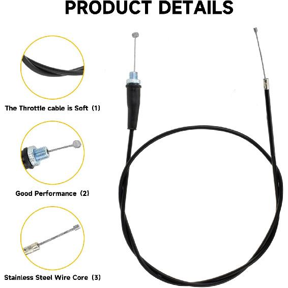 HIAORS 35.43" Throttle Cable For 50Cc 70Cc 90Cc 110Cc 125Cc SSR Tao Tao DB14 DB17 DB20 DB24 Coolster MadMax QG-210 Baja Dirt Runner Apollo RFZ Roketa