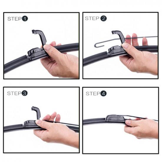 2 Stück Frontscheibenwischerblätter 26" 20" Haken U-Typ Fenster Natürliche Ersatzwischerblätter