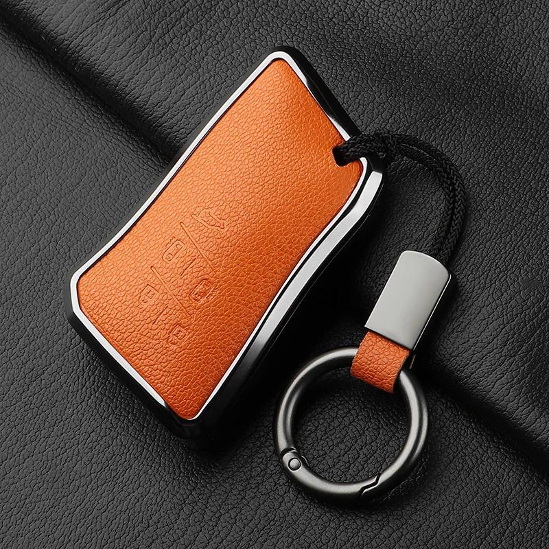 5 Button Metal and Leather Car Key Case Cover For Lexus LM350h LM500H  2024 Car Key Case Protect Fob