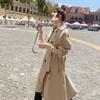 Women's Mid-Length Korean-Style Loose Trench Coat - British Design, Spring & Autumn 2025 Trend