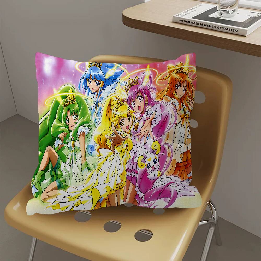 Smile Precure Anime Cushion Cover Polyester Sofa Cushions Decorative Throw Pillows Home Decoration Pillowcover