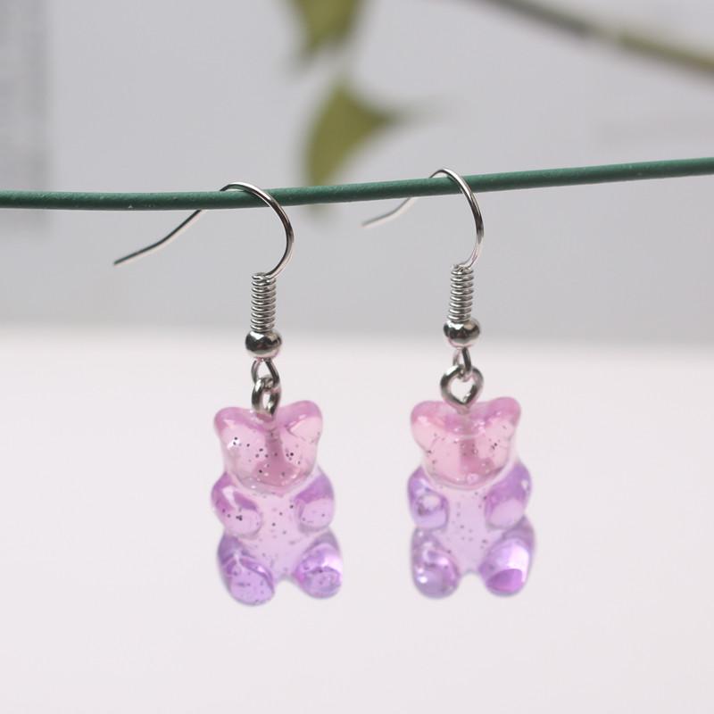 Cute Acrylic Pendants Hook Earrings Sequins Beer Bottle Women Dangle Earrings Korean Fashion Bear Small Earrings Pendientes