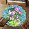1pc Lotus Flower Leaves Round Chair Mat Office Area Rug - Non-Slip, Floor Mat for Office, Bedroom, and Indoor Decor P127102