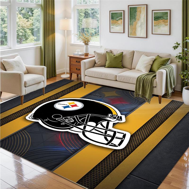 Covor din Catifea Cristal cu Design Pittsburgh Steelers Covoraș Decorativ Moale pentru Dormitor Intrare