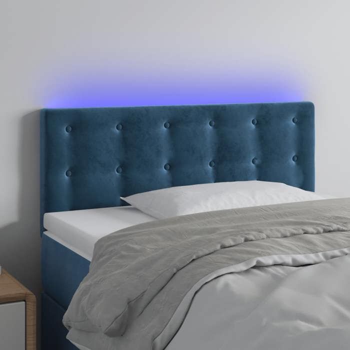 VidaXL LED Headboard Bedroom Furniture Single Bed Accessory Headboard Bed Frame Interior Dark Blue 3122092
