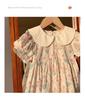 2026 Summer Korean Floral Print Doll Collar Dress for Toddlers and Young Girls - Short Sleeve Baby Dress