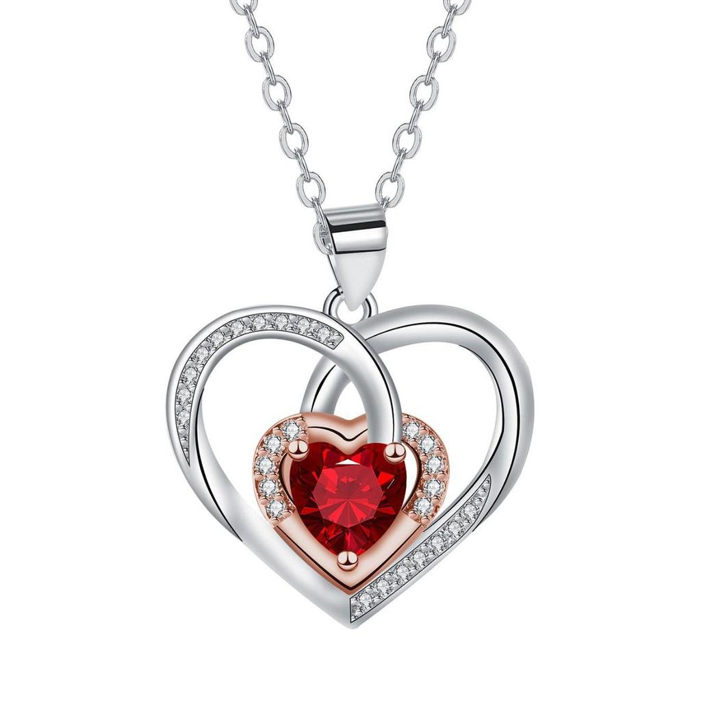 Love Cross Necklace Heart Diamond Pendant Jewelry