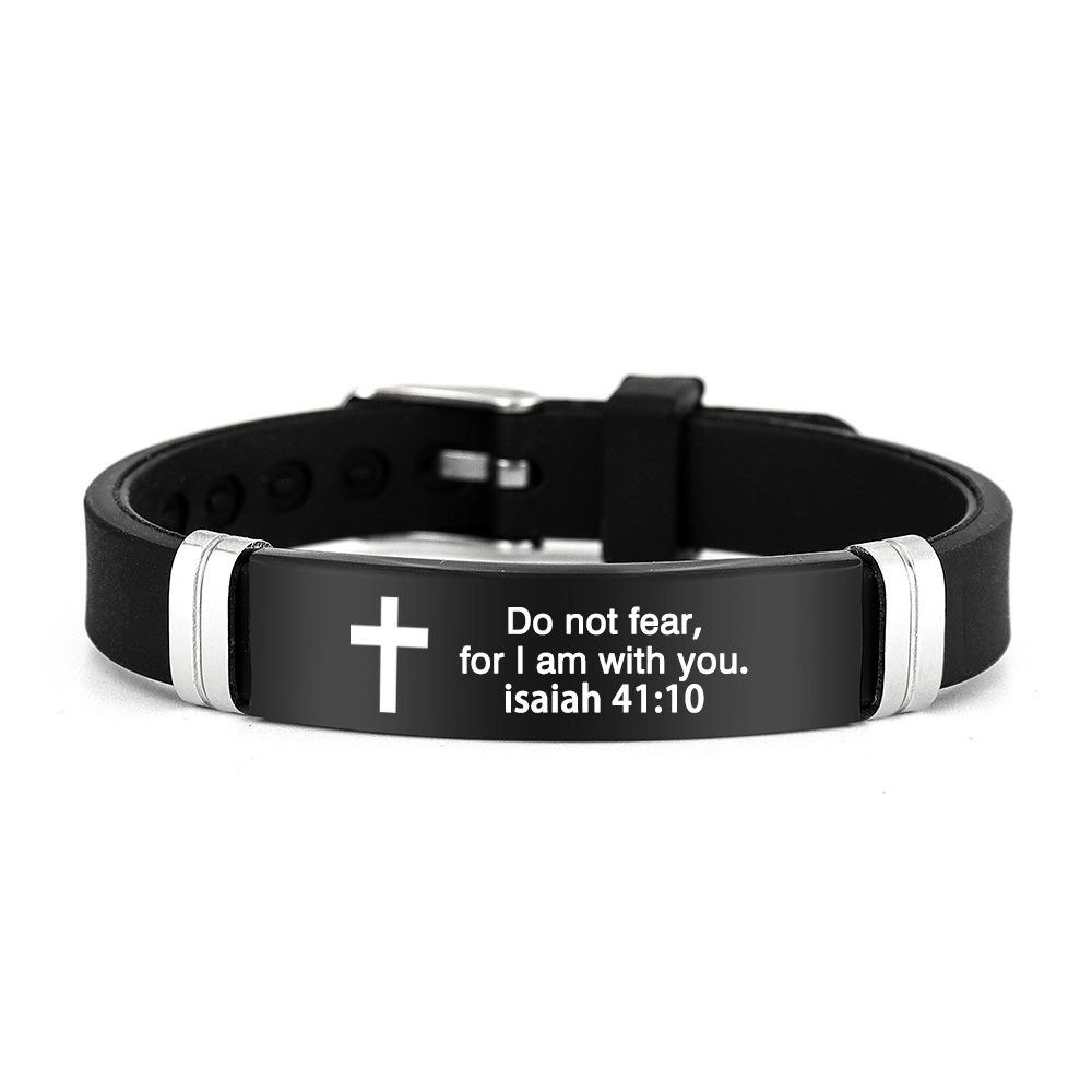 ID Wristband Family Friendship Bracelet Cross Design Christian Bracelet  Religious Gifts
