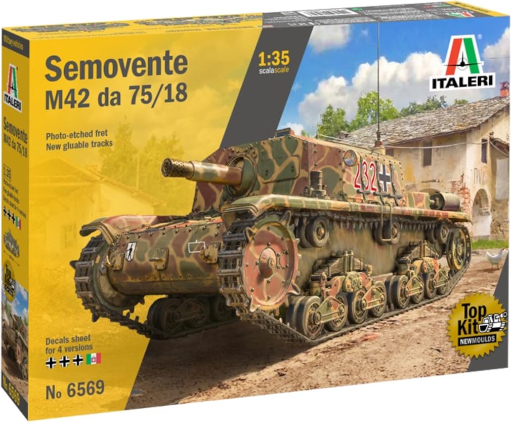 Platz Italeri 1/35 WWII Italian Semovente M42 da 75/18 Plastic Model Kit IT6569 (Tank)