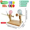 Balloon Bamboo Man Battle Handmade Wooden Fencing Puppets Wooden Bots Battle Game Two-Player Fast-Paced Balloon Battle Game 5