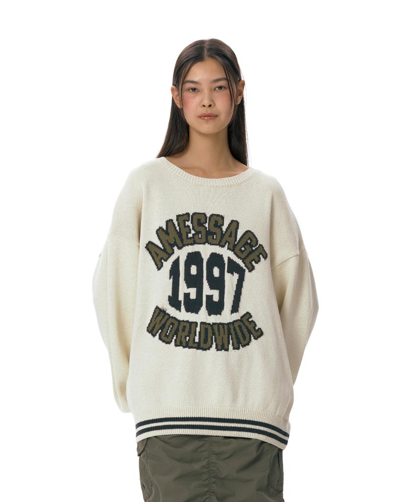 AMES-WORLDWIDE 1997 Jacquard Sweater Ivory (Am2Esuk600A)