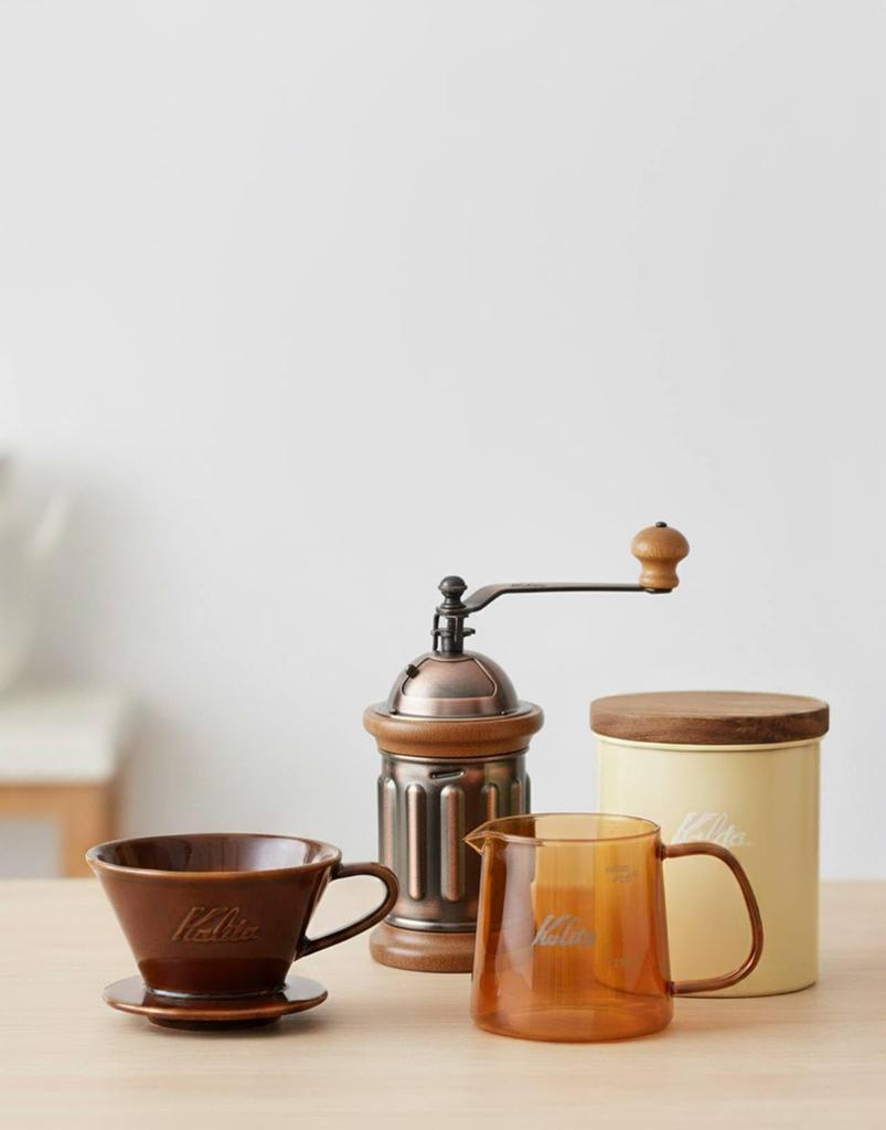 [Used by Many Baristas] Kalita KH-5 Ac Coffee Mill - Wooden and Aluminum Grinder with High Grinding Stability, Adjustable Grind Size, Manual Coffee Gr