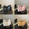 Stylish Pu Tote Bag For Women With Chic Design Soft Leather Shoulder Bag In Black Pink White Khaki
