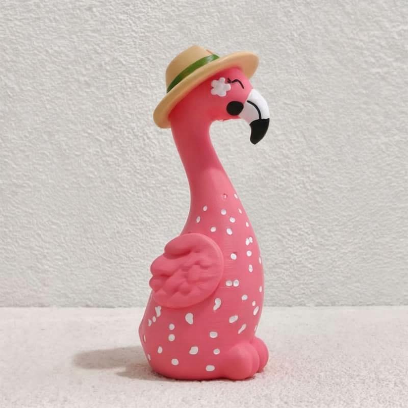 Cartoon Flamingo Decorative Vases In Resin, Whimsical Long Neck Bird Figurine for Styling Shelves, Desks, and Nightstands Displays