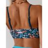 Vintage Blue Floral Print Bikini Women Hollow Out Push Up Drawstring Side High Waist Swimsuit 2026 Beach Bathing Suit Swimwear