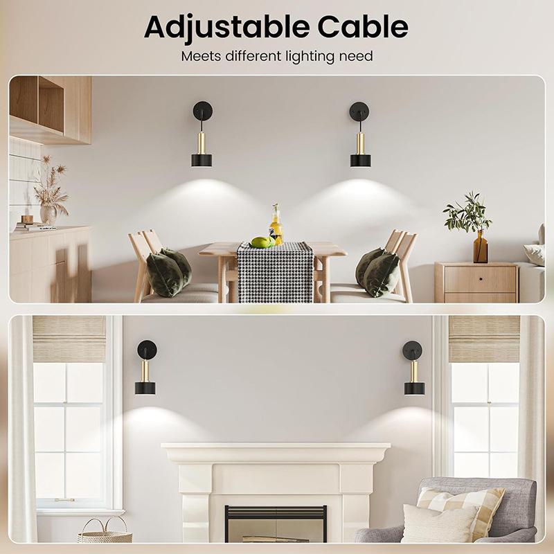 Wiederaufladbare Wandmontierte LED-Lampe für Schlafzimmer, Wohnzimmer, Flur und Treppenhaus