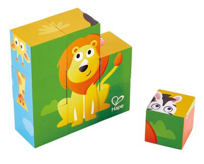 Hape Animal Matching Cubes, Wooden Cube Puzzle, Toy for Ages 2 and Up, E1619