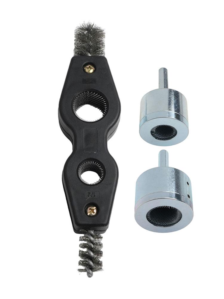 4-in-1 Akku-Bürstenreiniger Doppelkopfreiniger Rohrreinigungsgerät 22MM Kupferrohrreiniger Reinigung vor dem Schweißen