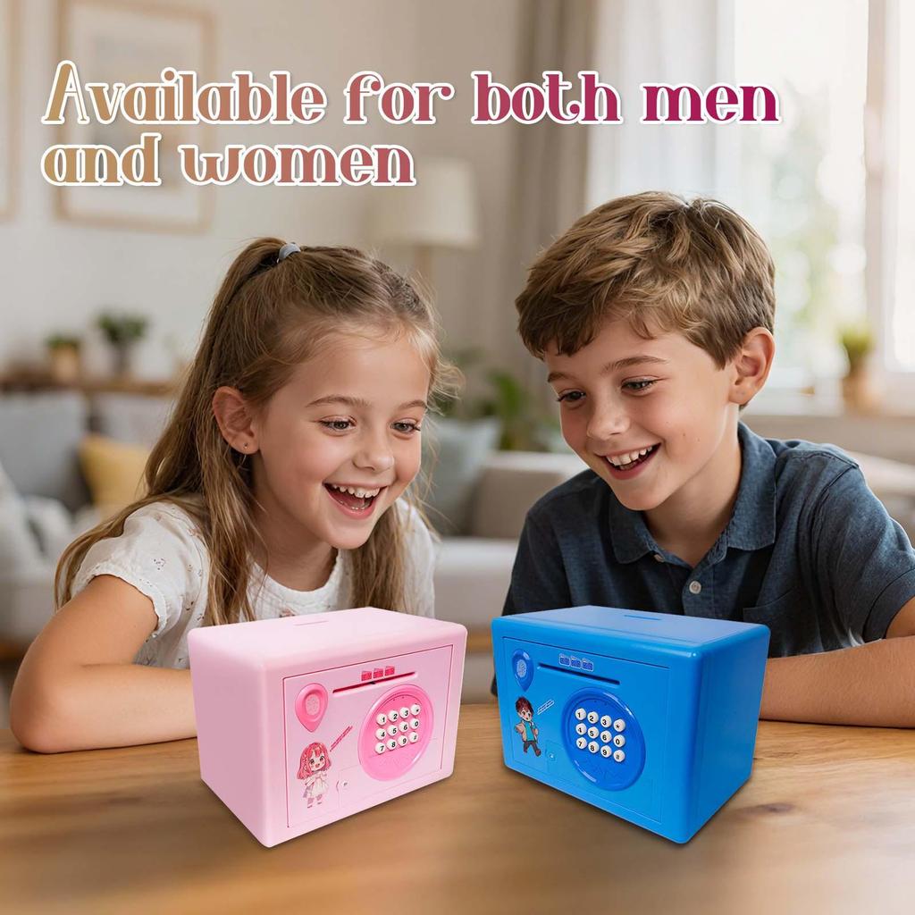 Cofrinho Transfronteiriço para Crianças: Mini Cofre de Moedas com Impressão Digital e Senha Recursos Antifurto para Educação Infantil