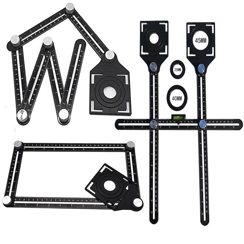 Universal Precision Tile Hole Opener & Multi-Purpose Six-Fold Ruler