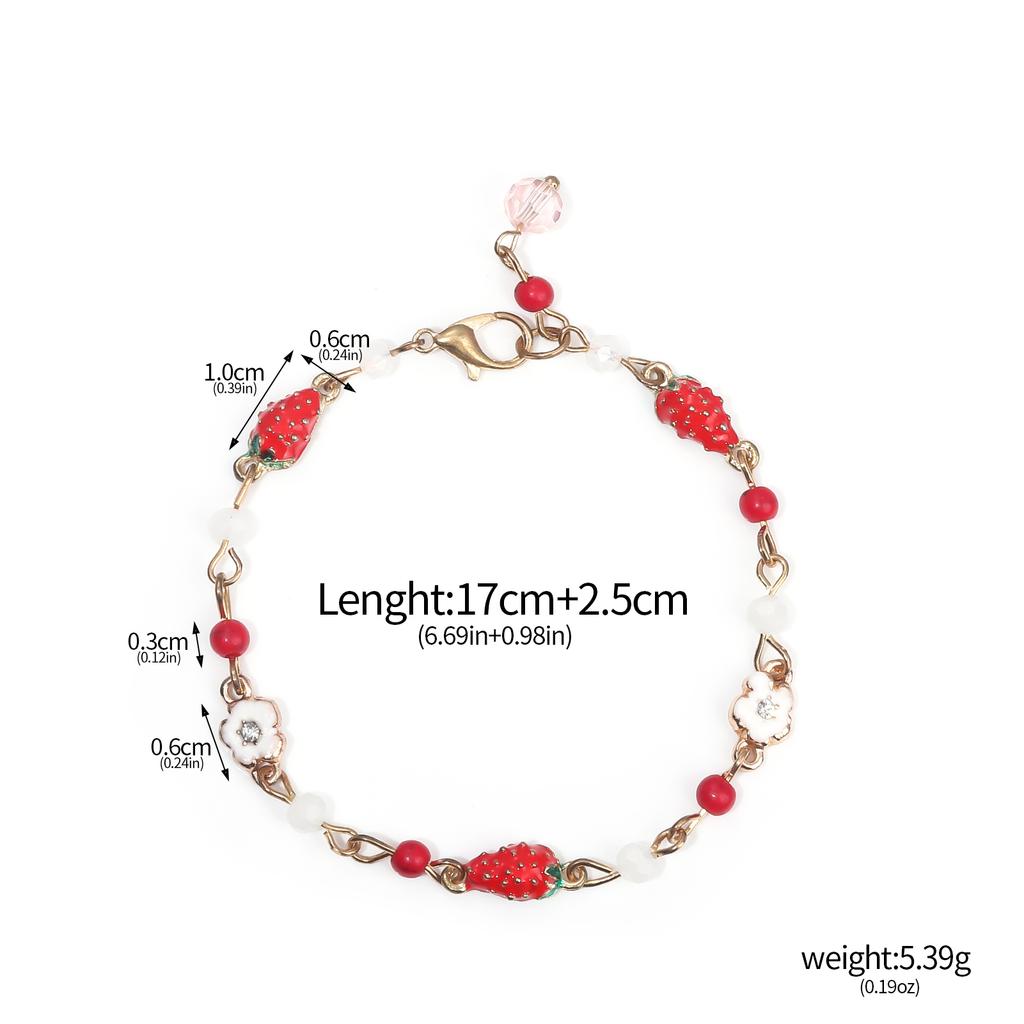 Braccialetto Creativo alla Fragola Bracciale Frutta Carino per Gioielli da Donna Regalo