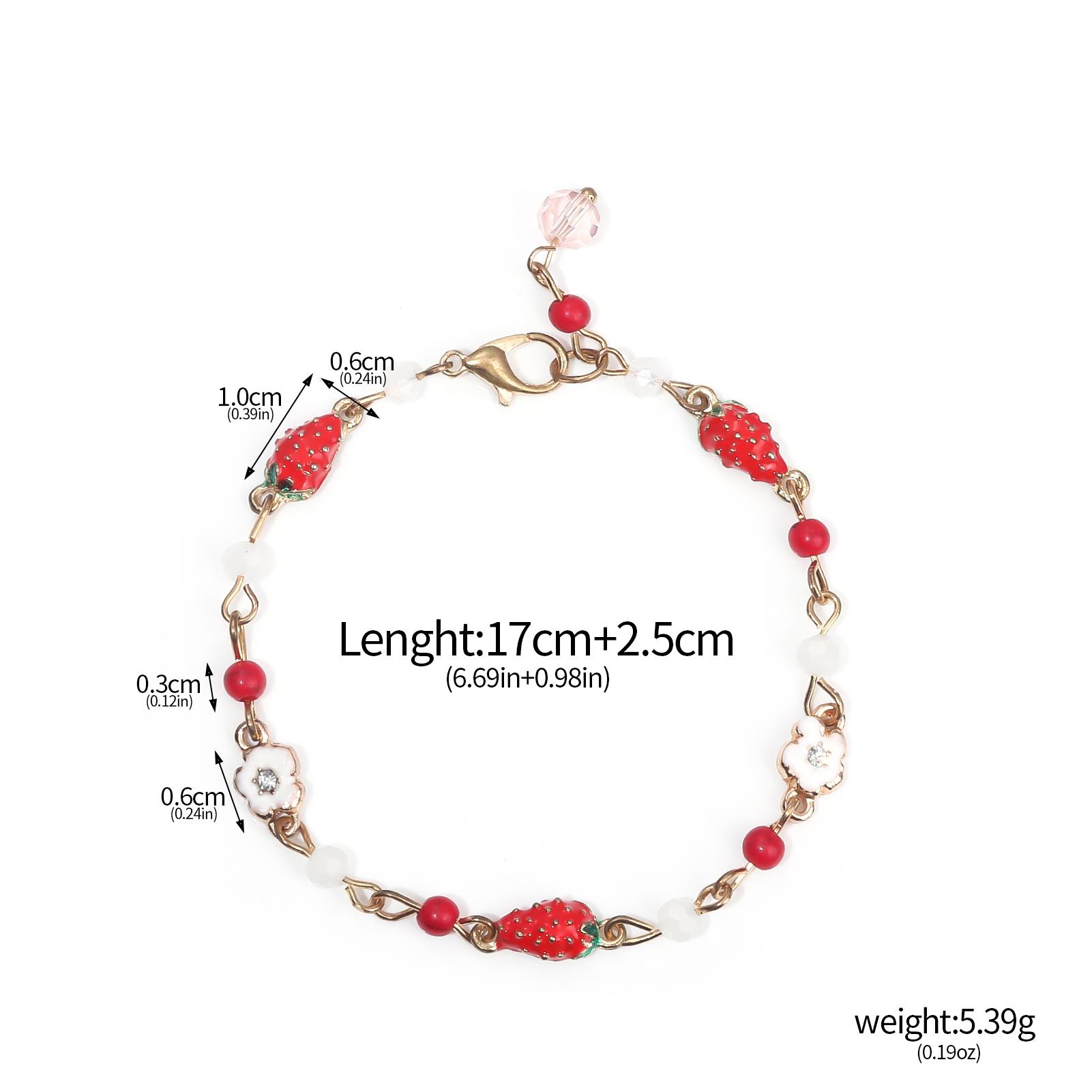 Креативный браслет с клубникой, милый фруктовый браслет-бангл для женских украшений, подарок