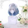 Straight Bob Lolita Short Cosplay Synthetic Hair Wigs Ombre Gray Blue Gradient Sweet Cute Wig for Women