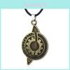 Collier Pendentif Anime Steins Gate Avec Breloque Engrenage en Alliage Pour les Fans de Cosplay
