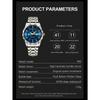 POEDAGAR Men's Stainless Steel Business Date Waterproof Luminous Quartz Watch,  Suitable For Work Occasion
