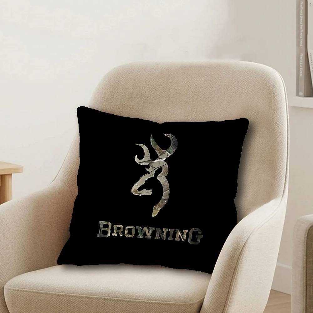 BBrowning Logo Personalized Pillow Cover Kids Bedroom Wild Party Decor Pillowcase kid Birthday shower Gift