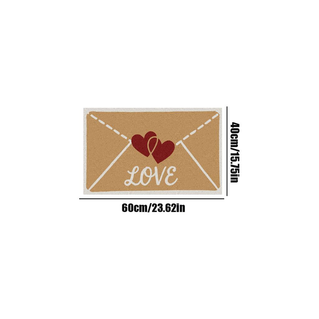 Valentine's Day Love Envelope Door Mat, Entrance Mat,  Floor Mat, Carpet