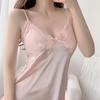 Sleek Ice Silk V-Neck Camisole Nightgown with Chest Pads - 2026 Summer Pure Desire Collection for Women
