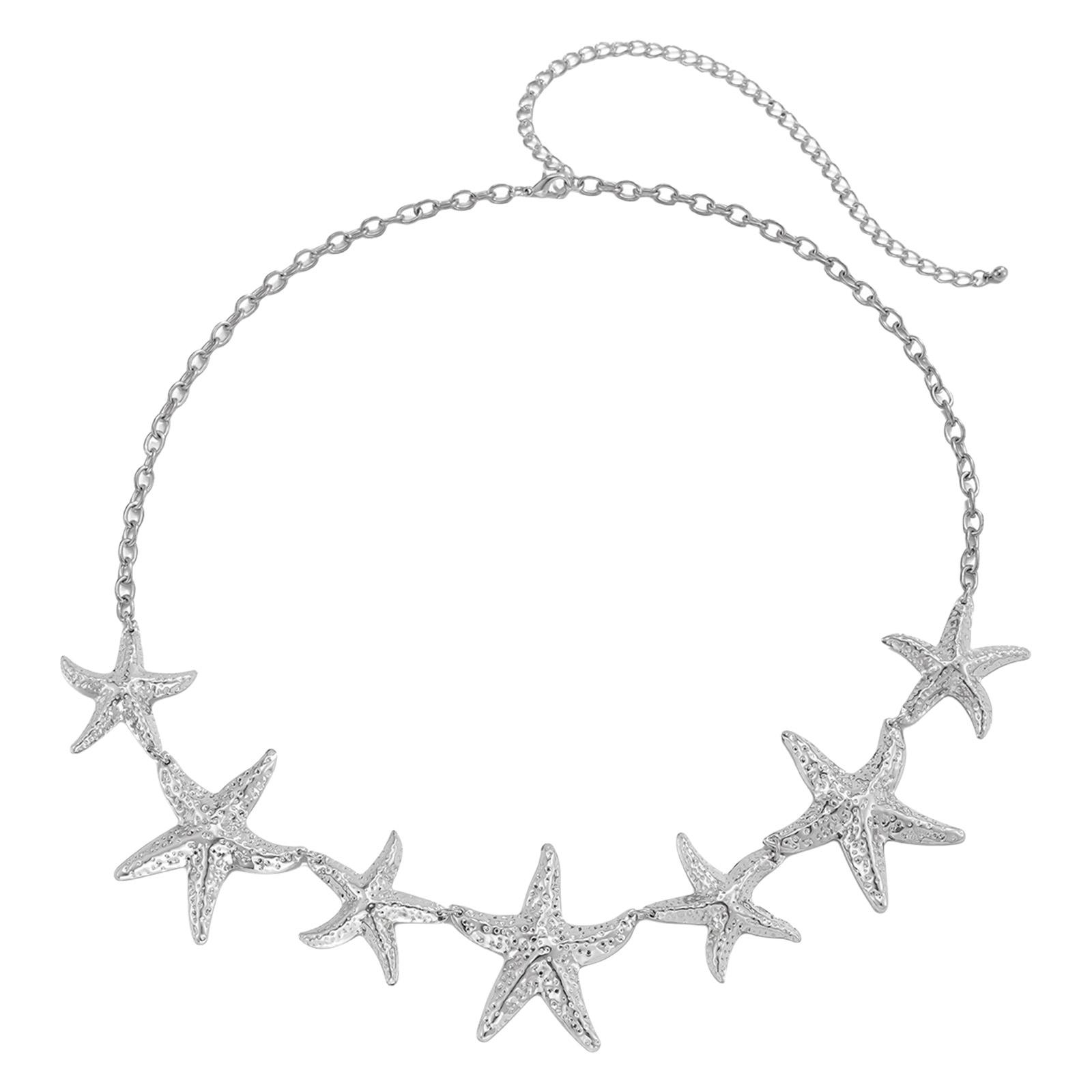 

Lustrous Star Fish Waist Chain Adjustable Belly Chain Elegant Body Chain for Swimwear Beach Vacation Lady Waist Ornament 4