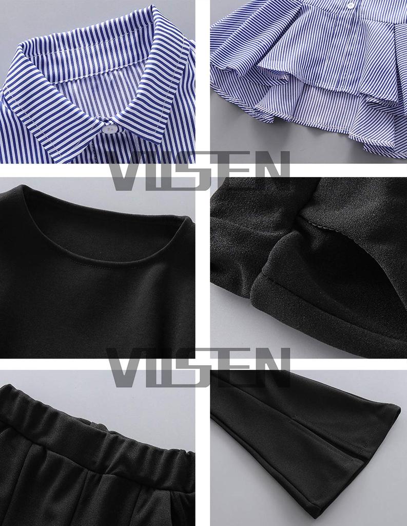 VIISEN Niedlich Langärmlig und Perfekt für Junior und Casual Perfekt für Schuleintritt und Alltag Geeignet für und Größen Größe Mädchen 3-teiliges Set