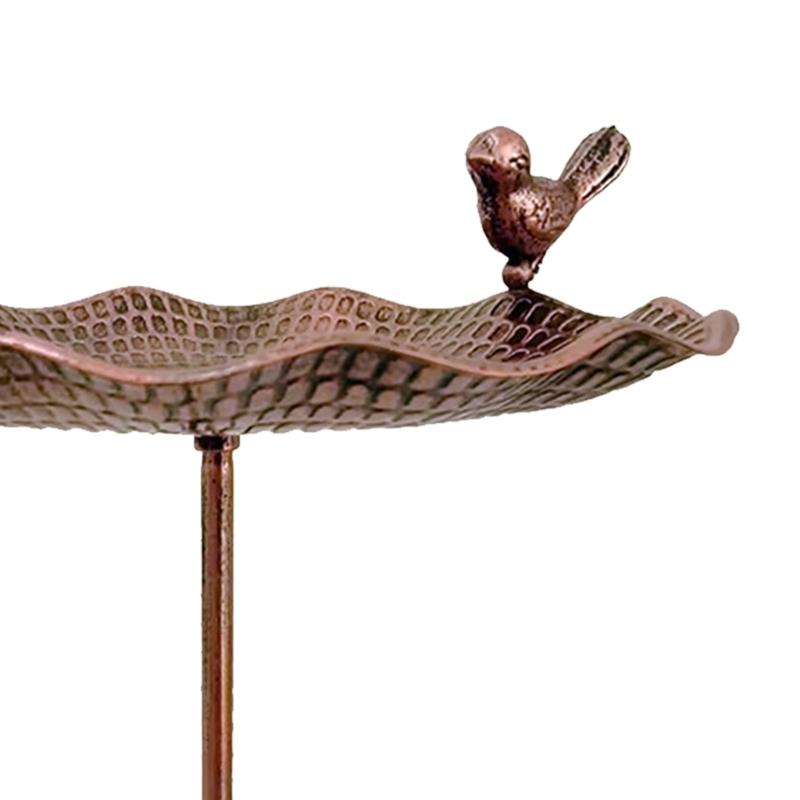 Heavy Duty Metal Bird Bath Water Dish Outdoor Watering Station Rustproof Finish Vintage Garden Decoration Easy to Clean