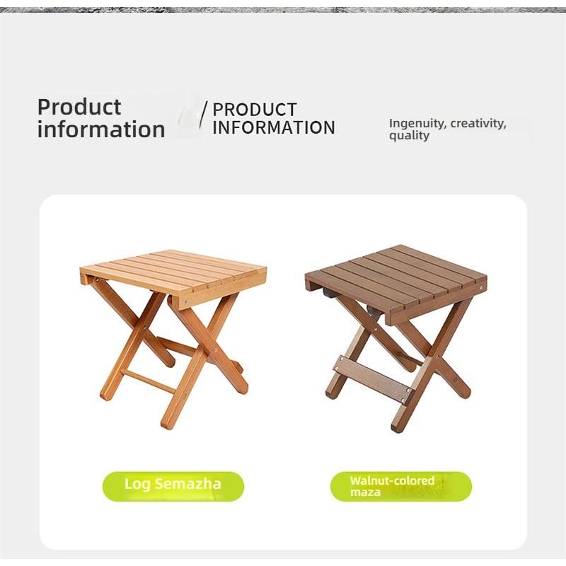 Folding low stool, shoe changing stool, household pony solid wood portable living room bench, sturdy fishing stool at the door